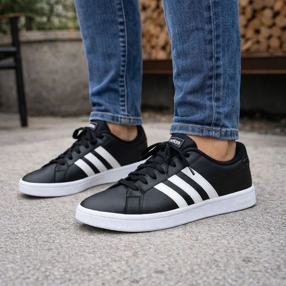 Adidas Grand Court Base Sneakers Black & White Unisex